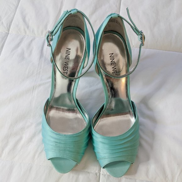 Nine West Blue Strappy Heels - Picture 2 of 5